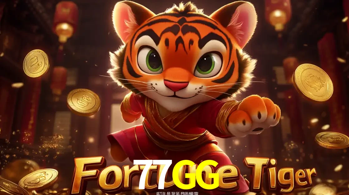 O carismático mascote do jogo de slot Fortune Tiger, um tigre fofo em pose de artes marciais, pronto para trazer sorte e multiplicadores de ganhos no cassino online 77GG.