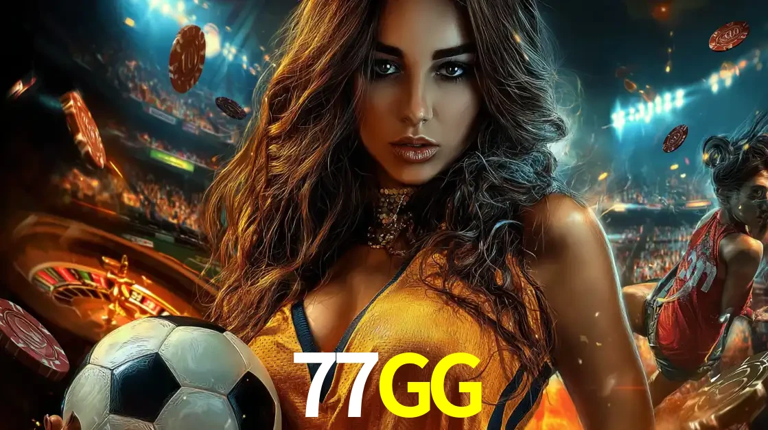 Mulher segurando uma bola de futebol em uma montagem que mistura a paixão esportiva com a emoção da roleta de cassino, tudo disponível na plataforma 77GG.